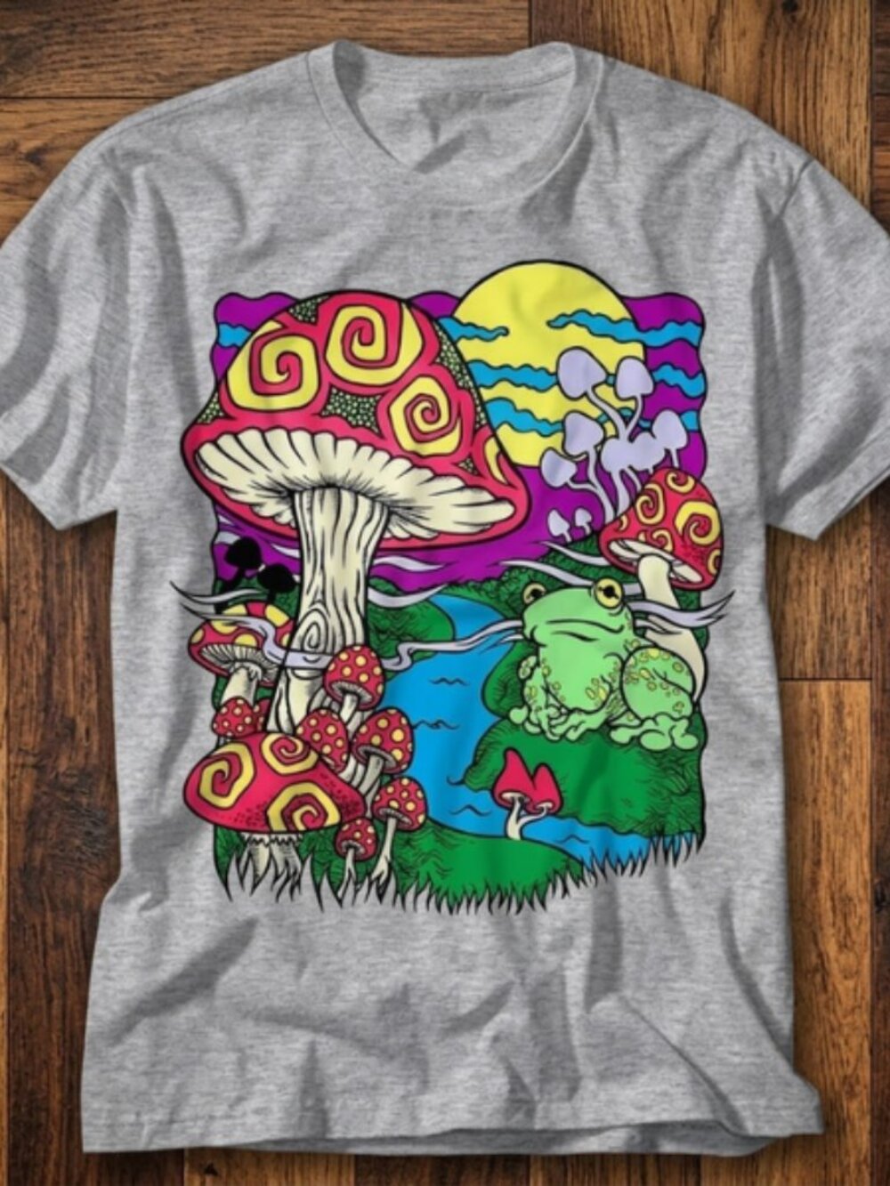 Magic Mushroom Frog Star Dream Psychedelic Research Volunteer T-Shirt